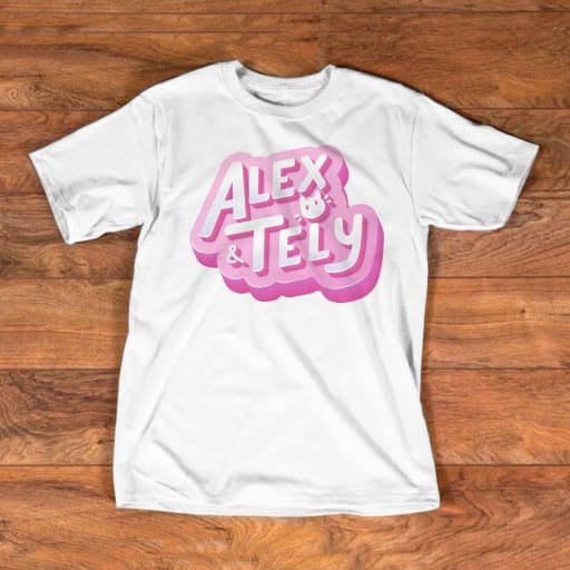 Alex y Tely Logo Rosa (Blanco)
