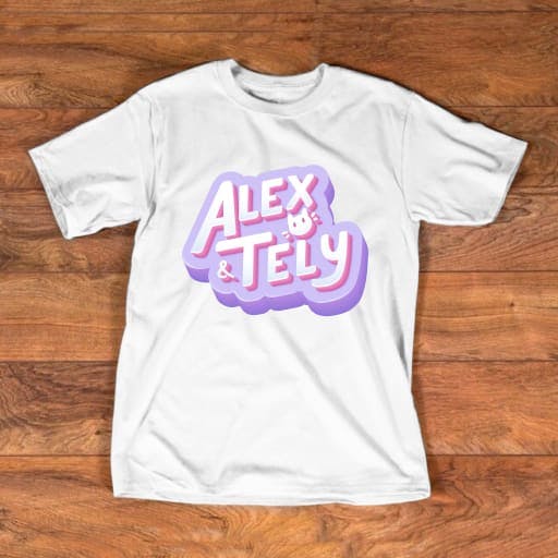 Alex y Tely Logo Morado (Blanco)